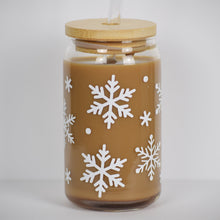 Load image into Gallery viewer, Winter Snowflakes Iced Coffee Cup 16oz or 20oz
