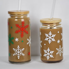 Load image into Gallery viewer, Winter Snowflakes Iced Coffee Cup 16oz or 20oz