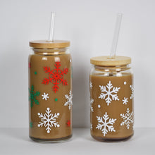 Load image into Gallery viewer, Winter Snowflakes Iced Coffee Cup 16oz or 20oz