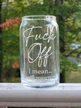 Load image into Gallery viewer, Fuck Off, I Mean Good Morning Iced Coffee Cup, 16oz or 20oz, Bamboo Lid & Reusable Straw