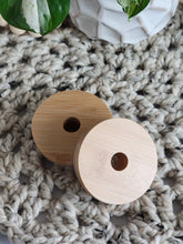 Load image into Gallery viewer, Bamboo Lid With Straw Hole For Glass Beer Can