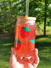 Load image into Gallery viewer, Strawberry Glass Cup 16oz or 20oz