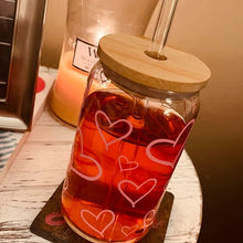 Load image into Gallery viewer, Cute Hearts Iced Coffee Cup 16oz or 20oz