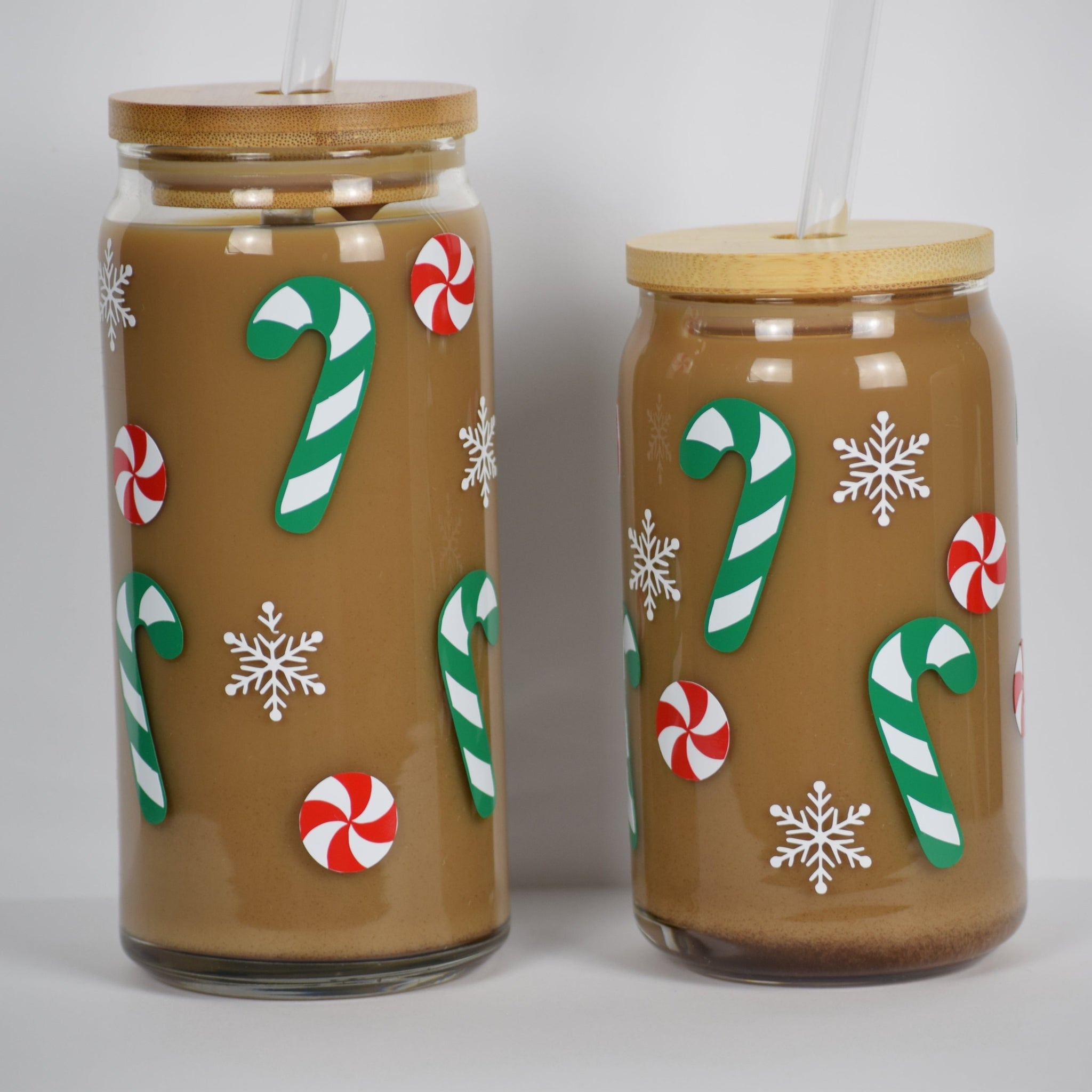 Candy Canes and Snowflakes Iced Coffee Cup 16oz or 20oz – Vulpine Vinyls