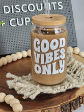 Load image into Gallery viewer, Good Vibes Only Iced Coffee Cup 16 or 20oz
