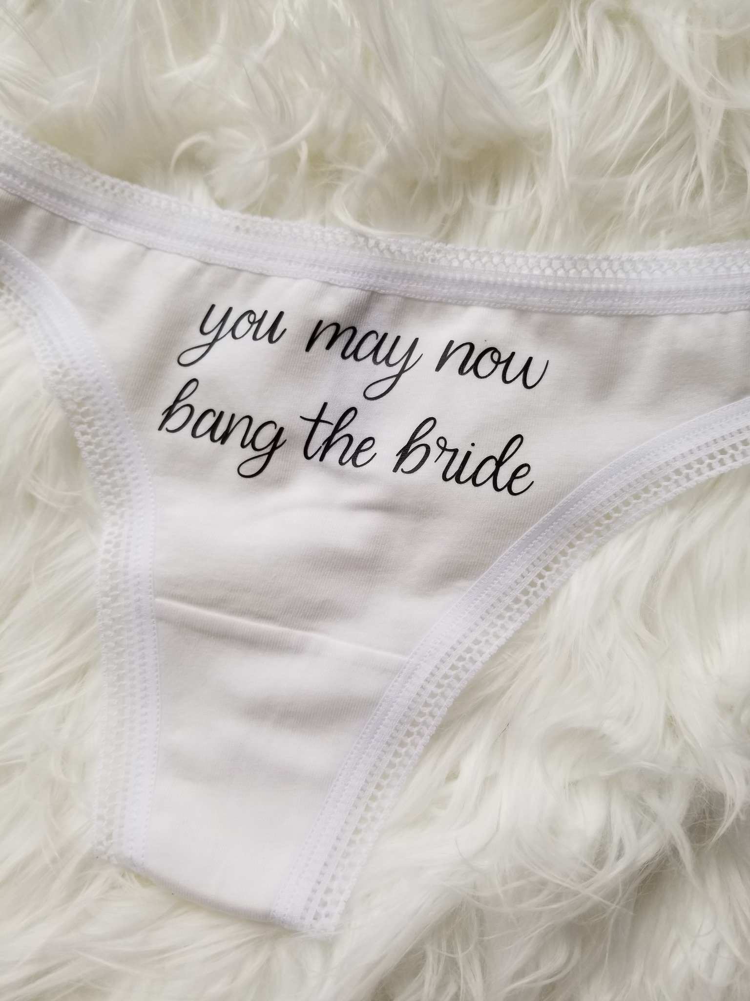 You May Now Fuck The Bride Honeymoon Bridal Sexy White Thong