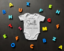 Load image into Gallery viewer, Personalized Pregnancy Announcement Baby Bodysuit
