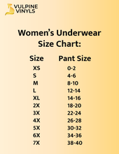 Load image into Gallery viewer, Women&#39;s size chart showing sizes XS through 7X. Not all sizes are available in all panty styles.
